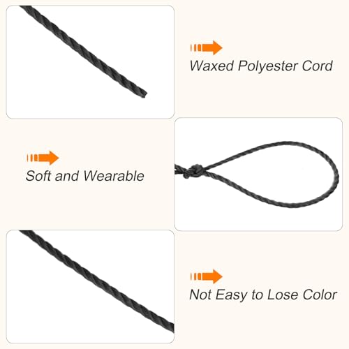 MECCANIXITY 6 Bobinas de Cordón Encerado de 0,8 mm y 60 Yardas para Joyería, Costura en Cuero y Manualidades miniatura 3