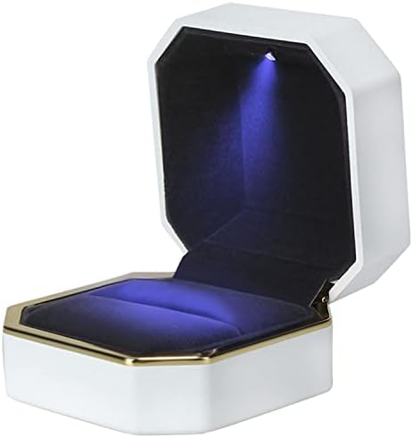 AVESON Luxury Bracelet Box, Velvet Jewelry Box Storage Case Organizer Holder with LED Light, Black