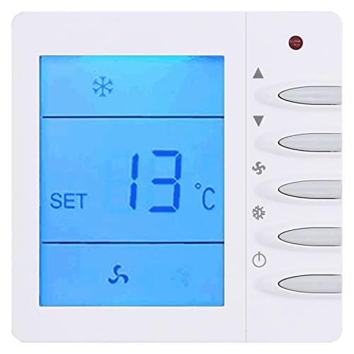 Termostato Programable de 220V con Pantalla LCD, Termistor para Ventilador de Aire Acondicionado Central, Regulador de Control de Temperatura Inteligente Montada en la Pared