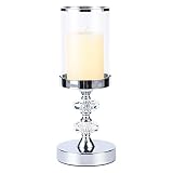 Candle Holder for Pillar Candle,Pillar Candle Holder with Lid,Crystal Candlestick Holder with Crysta