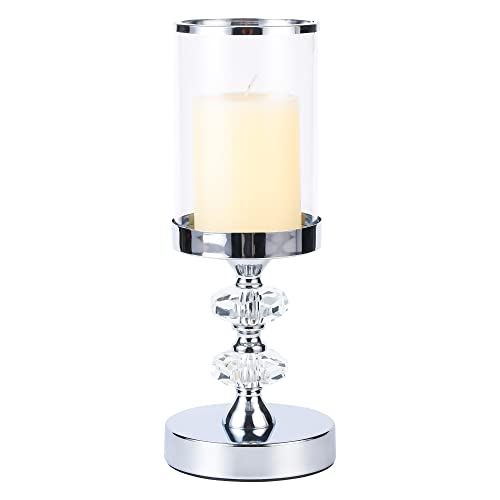Candle Holder For Pillar Candle,Pillar Candle Holder With Lid,Crystal Candlestick Holder With Crystal Balls For Coffee Dining Table, Wedding, Christmas, Halloween, Home Decoration Yl048M #TOP19