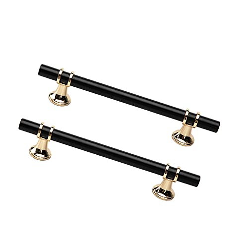 Dreneco 2 Pack Cupboard Handles Zinc Alloy Kitchen T Bar Handle Drawer Wardrobe Cabinet Furniture Door Pulls Knobs (128mm Hole centres