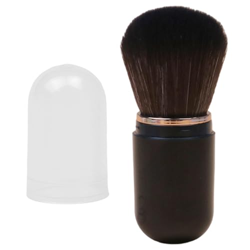 Brocha de maquillaje retráctil, Brocha para colorete retráctil | Brocha para colorete de viaje,Cepillo facial portátil con tapa para base, rubor, bronceador y polvo, apto para viajes