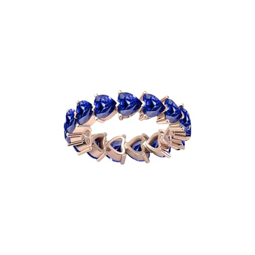 Unique Heart Shaped Tanzanite Eternity Engagement Band Vintage Tanzanite Infinity Wedding Band 925 Sterling Silver Stacking Bands For Women2