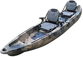 BKC TK122 Angler 12-Foot, 8 inch Tandem 2 or 3 Person Sit On Top Fishing Kayak w/Upright Aluminum Frame Seats and Paddles (Green Camo)