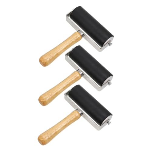 KICHOUSE Ink Roller Tool Set 3pcs Rollers for Printmaking Artistic Printmaking Tools Smooth Application