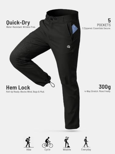 Image of Reccy Men's Trekking Hiking Camping Regular Fit Nomadic Lite Pants - Ultralight, Water Resistant, Highly Breathable, UPF 40 Sun Protection