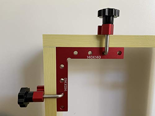 Evwoge 90 Degree Positioning Squares Right Angle Clamps, 140mm/5.5'', Aluminum Alloy, Woodworking Carpenter Corner Clamping Square Tool for Picture Frame Box Cabinets