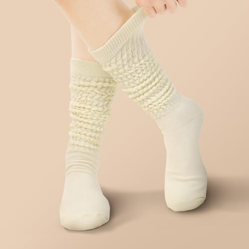 Image of Pleneal Slouchy Socks for Women Scrunch Sock Knit Chunky Crew Boot Socks