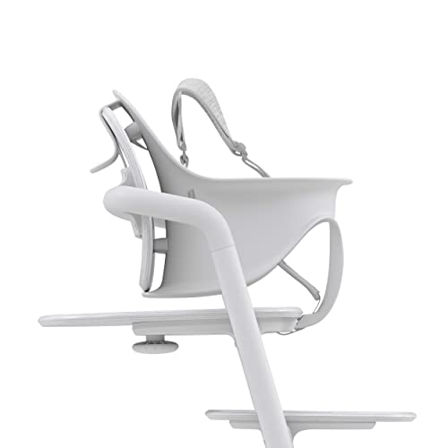 Image of Cybex LEMO High Chair 3-in-1 Set with Baby Set + Snack Tray - Modern Design, One-Hand Depth & Height Adjustment & Anti-Tip Wheels - from 6 Months, Convertible to Adult Chair, All White