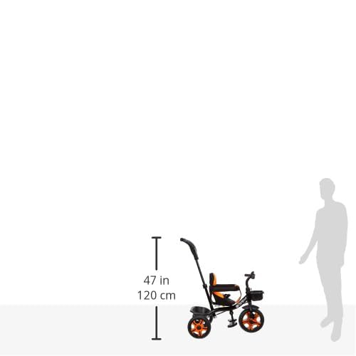 Image of Tricycle for Kids with Comfy Seat - The Parent's Choice for 1-5 Years Old, 30kg Max, Luxurious & Durable Trike. Advanced Parental Control Handle and Safety Belt, Black