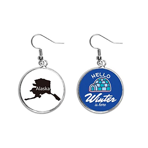 Pendientes de Alaska estilo joya de colgar con bandera de rayas y estrellas