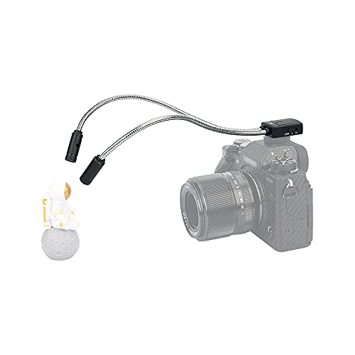JJC Elastyczne ramię świetlne makro 5600 K do lustrzanki cyfrowej Nikon, Canon, Sony, 5 poziomów jasności, lampa pazurowa do strzelania do owadów/roślin/biżuterii i innych