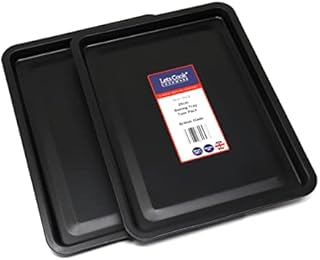 25cm Baking Tray Twin Pack, British Made with PFOA & BPA Free Non Stick by Lets Cook Cookware