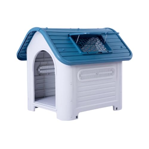 AOPIPI ペットハウス、犬小屋、耐久性があり、ドア付きで、スタイリッシュ、オールシーズン対応、防水、防風、小型犬、中型犬、大型犬に最適、屋内/屋外使用可能 (C天窓付き,M)