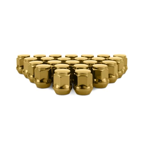 Image of Mishimoto Steel Lug Nuts, M14x1.5, Acorn Seat, 24pc Set, Gold