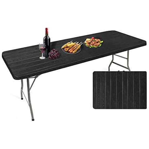 IZTOSS Table Pliante Rectangulaire en Aspect Rotin - Table de Jardin 8 Personnes L181 x l75.5 x H73cm - Table Camping Exterieur pour Jardin Terrasse et Balcon (1xTable) Cover