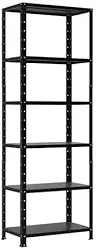 Estante/Armario De Aço 70cm 6 Bandejas Suporta 120kg Preto