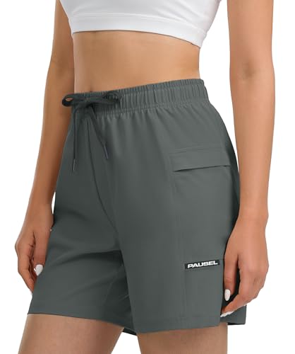 Image of Women's Hiking Cargo Casual Shorts 6 inches Lightweight Quick Dry Athletic Shorts for Golf Workout Travel Summer 2025