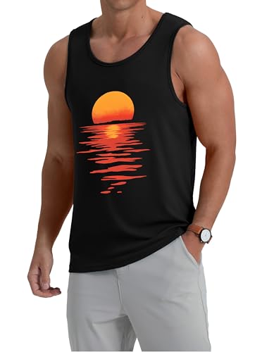 Mens Graphic Tank Tops Crewneck Gym Muscle Beach Hawaii Sleeveless Shirts3