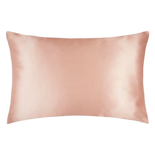 MOONLIGHT Silk Funda de Almohada de Seda 100% 50x75 cm - 22 Momme Seda de Morera Brillante, Grado 6A, Certificada por Oeko-Tex - Piel hidratada y sin Arrugas (Rosé)