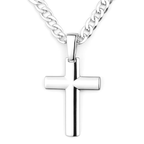 STERLL Collier Pour Homme En Argent Massif Avec Pendentif Croix Pour Un Style Intemporel