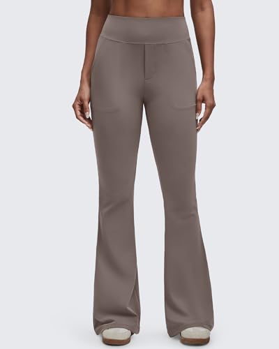 Image of G4Free BareFeel Flare Yoga Pants Women High Waisted Bootcut Leggings with Pockets Dress Work Pant Petite /Regular /Tall
