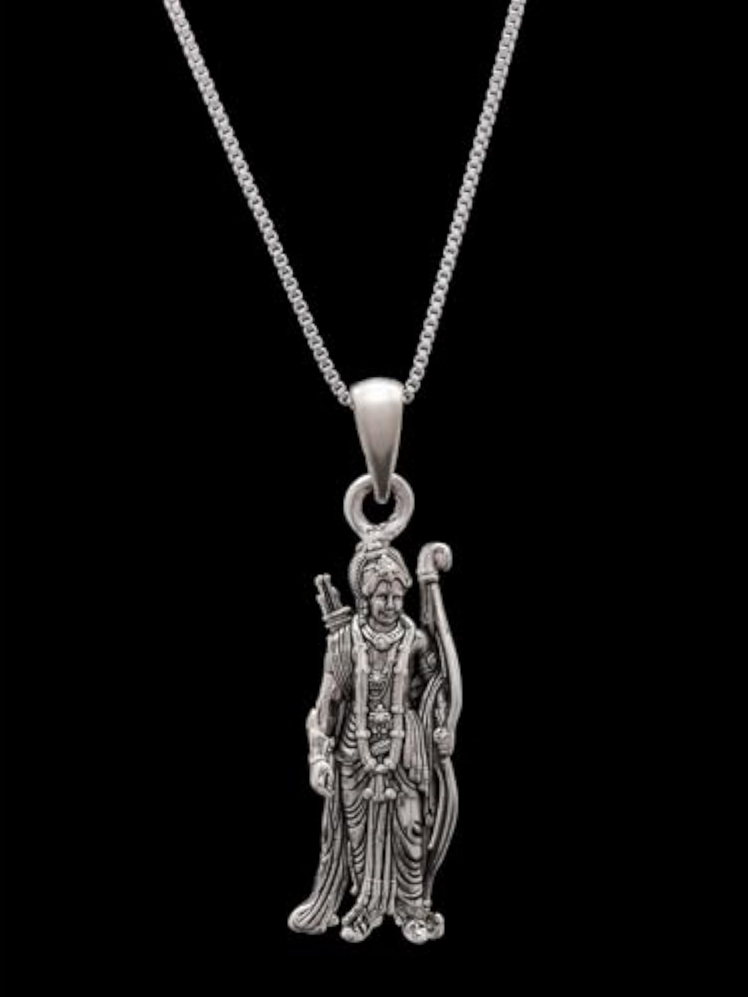 925 Sterling Silver Standing Lord Rama Pendant, Spiritual