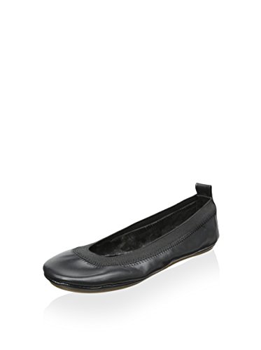 Yosi Samra Kids Flat Leather Ballet Flat, Black, 7 M US Toddler