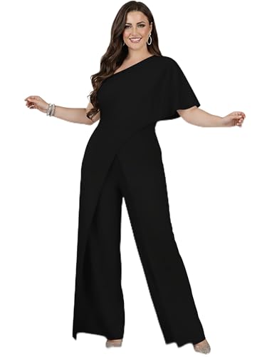 Image of KOH KOH Womens 2026 One Off Shoulder Asymmetric Long Pant Jumpsuit Romper