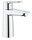 GROHE BauEdge, Waschtischarmatur, wassersparend (Wasserhahn für das Bad, 17cm hoch, mit Keramikkartusche, einfache Installation am Waschbecken), chrom, 23758000