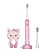 Leyoung Kids Electric Toothbrush, Vibrating Toothbrush for Children Boys and Girls Age 3-13, with Smart Timer Rechargeable Electric Toothbrush, IPX7 Waterproof, Back to School(Pink)