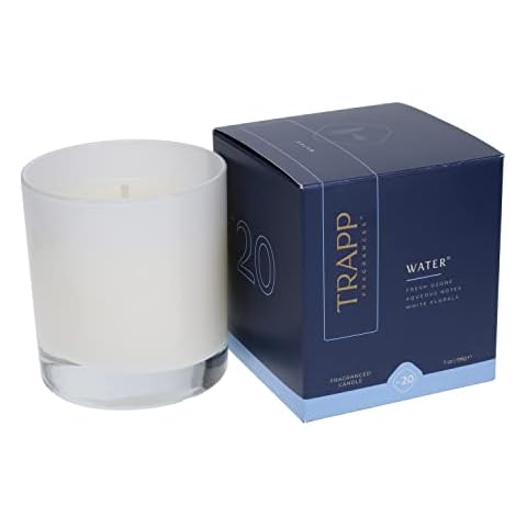 Trapp - No. 20 Water - 7 oz. Signature Candle - Aromatic Home Fragrance with Fresh Scent of Fresh Ozone, Aqueous Notes, & White Florals Notes - Petrolatum Wax Cover