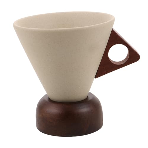 TOGEVAL 漏斗型 陶磁器製 耐熱性 高温対応 木製ベース付き エスプレッソ テ