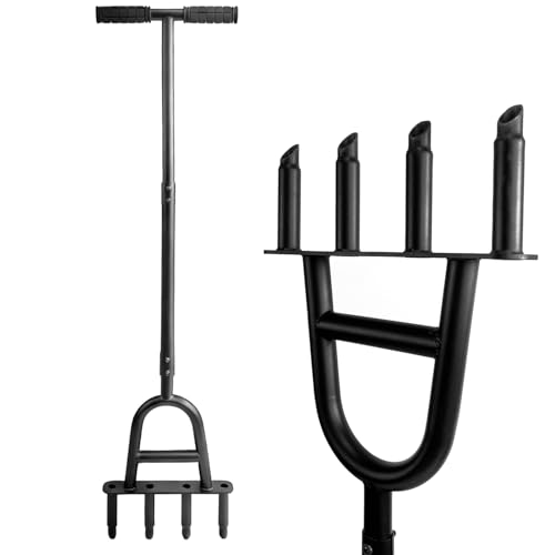 Manual Core Aerator Lawn Tool 4 Tines 45 pulgadas miniatura 1