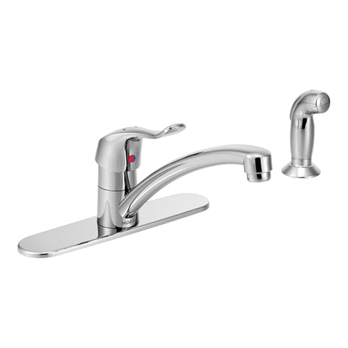 Moen 8707 Commercial M-DURA One-Handle Kitchen Faucet with Side Spray, 1.5 GPM, Chrome - image 1