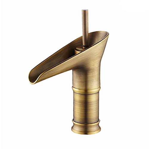 Robinet mitigeur d'évier chaud et froid cascade pour lavabo rétro - 2