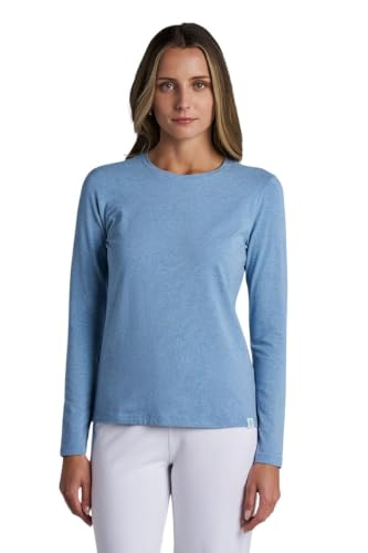 Women's Long Sleeve T-Shirt - UPF 50+ Sun Protection - Morada in Light Blue Heather