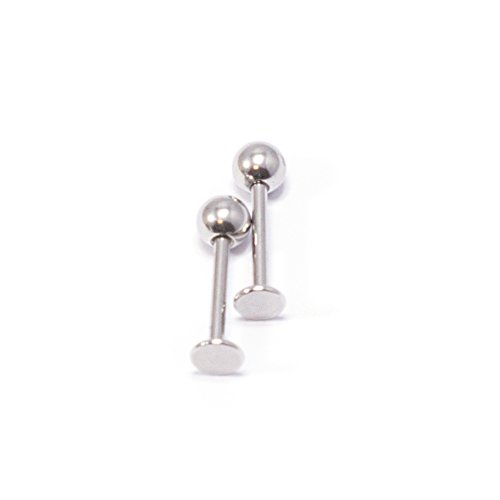 Gozby WellPoint 2 Pieces Silver Lip Ring Set | Black Spike Stud Body Piercing Jewelry for Men, Women, Boys & Girls | Stainless Steel Fashion Nose, Ear & Lip Accessories 3