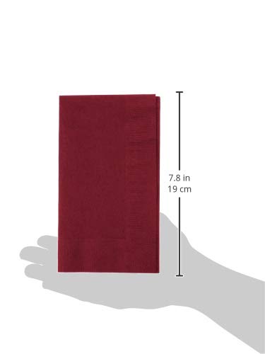Amazon Basics Embossed Dinner Napkin, 2-Ply, 7.5" x 4.5", Burgundy Red, 1000-Count