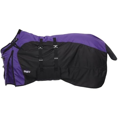 Tough 1 1200D Turnout Blanket with Belly Wrap and Snuggit Purple 81" Cover