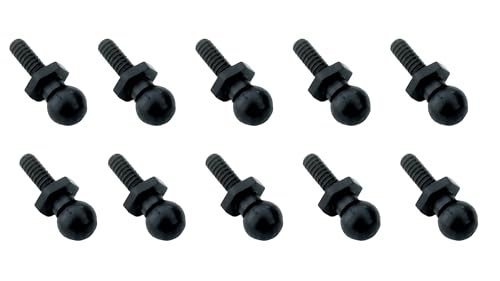 KEBEILEE Carbon Steel Ball Head Screw M1.4 Pivot for LOSI 1/24 Micro-B / 1/28 Micro-T (Black)