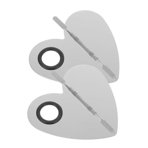 ERINGOGO 2Juegos Paleta de Maquillaje de Inoxidable Anillo Multiusos y Herramienta para Pigmentos para Decoración Cosméticos