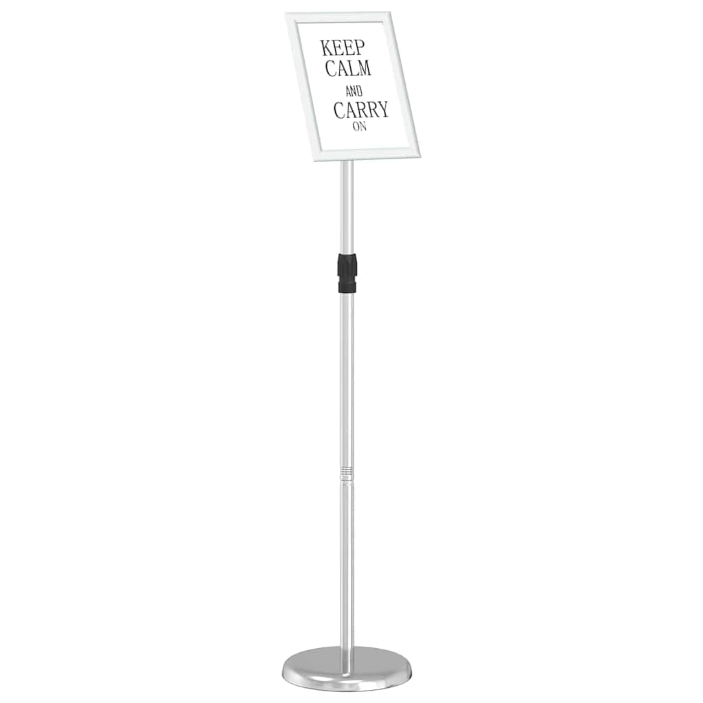 Supporto per fiere, eventi, mostre e promozioni, in alluminio, regolabile in altezza, pieghevole, 25 x 25 x 125 cm, colore: argento