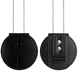 Étui pour insigne de police:Étui pour insigne de police noir d'environ 84cm (33.07 pouces) de longueur, largeur de 3mm , pendentif:7.8 x 7.7 x 3cm (3.07 x 3.03 x 1.18 pouces), Convient à la plupart des insignes de police