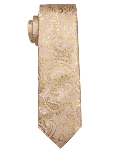 Image of YourTies Paisley Men's Necktie Woven Silk Floral Ties for Men Designer Formal Business Party Wedding