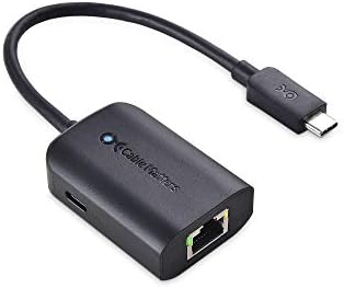 Cable Matters Adapter USB C do Gigabit Ethernet z ładowaniem 100 W - prędkość przewodowego Ethernetu do 480 Mb/s dla Chromecasta z Google TV (wersja Google TV Chromecast 2020), laptopami i nie tylko