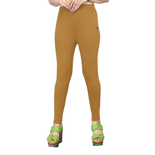 Image of Women's Solid Mid Rise Slim Fit Ankle Length Leggings - Comfortable and Stylish Yoga Pants for Workout, Running and Everyday Wear