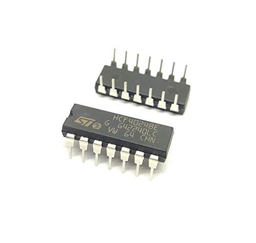 Image of INVENTO 4Pcs 4024 IC HCF4024BE CD4024BE Logic IC Ripple Carry Binary /Divider, 24 MHz, 3 V to 18 V, DIP-14 (ISC 1814)