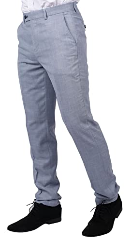 Mens Trousers Light Blue Summer Linen Tailored Fit Wedding Prom Classic2